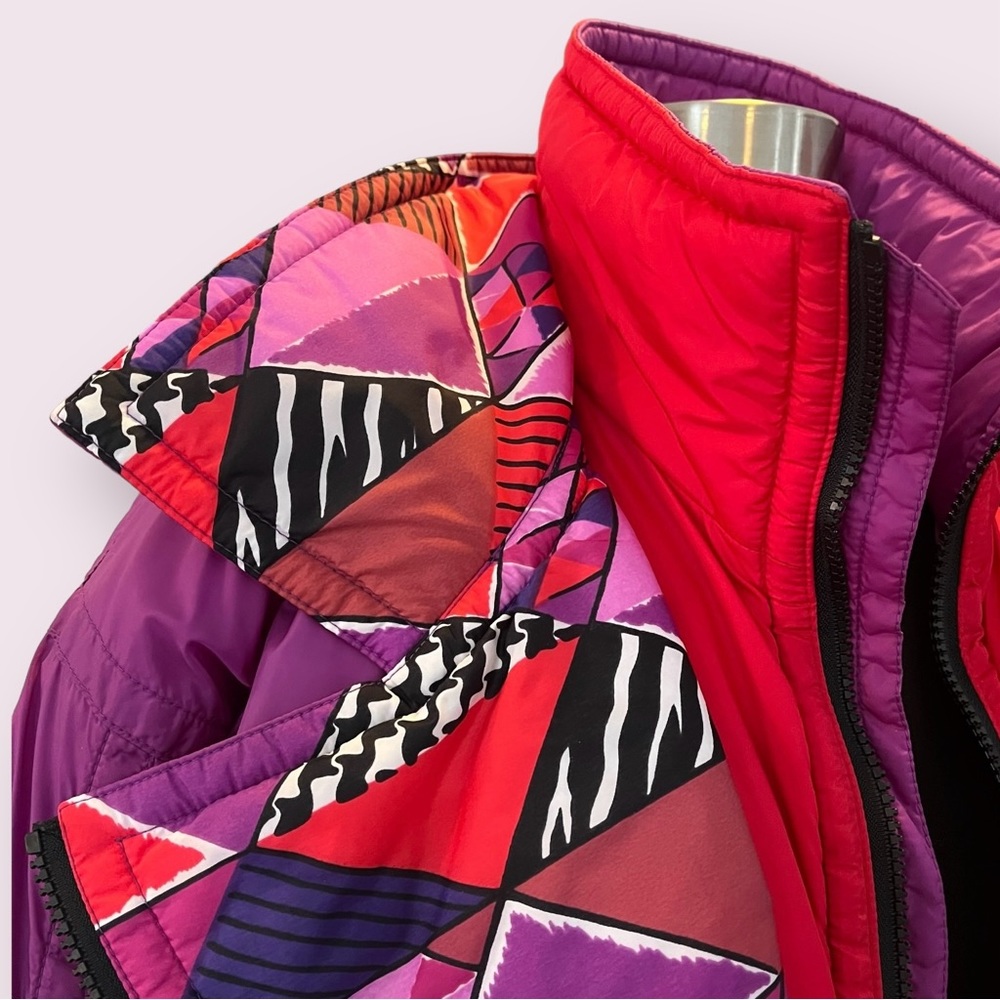 Vintage Kaelin Ski Wear Snuggler insulated jacket purple red geometric like new - Picture 6 of 16